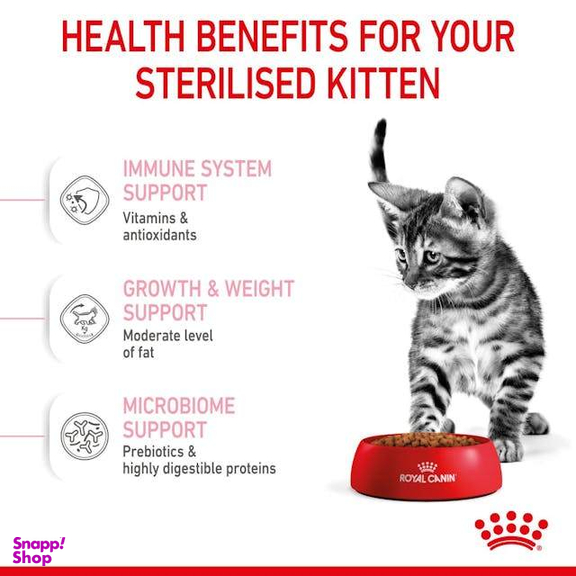 غذای خشک بچه گربه رویال کنین عقیم شده مدل Kitten Sterilised وزن 2000 گرم