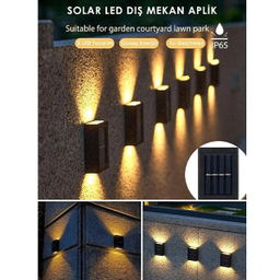 چراغ پارکی خورشیدی سولونیکس مدل 4LED-Solar-Wall Lamp مجموعه 6 عددی