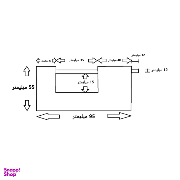 قفل کتابی تاپ مدل استوانه ای دو شیار کد 95