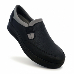 کفش روزمره زنانه چرم راديس مدل ملو کد 687-MC رنگ مشکی