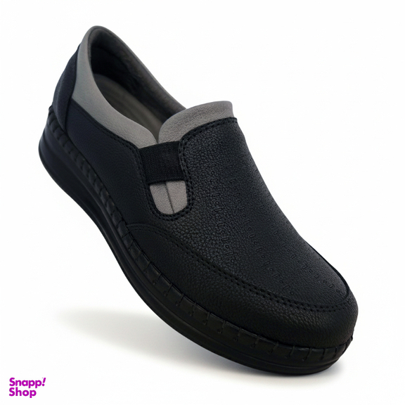 کفش روزمره زنانه چرم راديس مدل ملو کد 687-MC رنگ مشکی