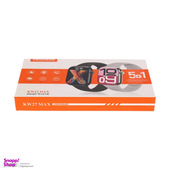 ساعت هوشمند بند سیلیکونی کیکویر مدل KW 27 Max سایز 45 میلی متر