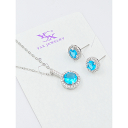 نیم ست زیور زنانه وای اس ایکس کریستال سواروسکی طرح جواهر کد JAV7800076