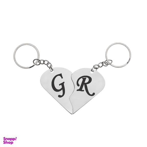 جاکلیدی گیلواره زراوشان مدل قلب دو تکه حرف G R