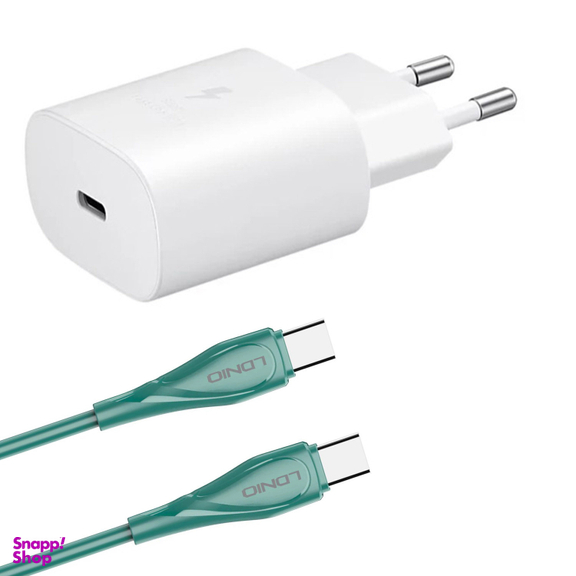 شارژر دیواری 25 وات سامسونگ به همراه کابل Type-C الدینیو مدل LC612C