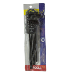آچار آلن لایت مدل فوق بلند کد SMT-LIGHT-JAPAN--T10-t50-SORAKH DAR مجموعه 9 عددی