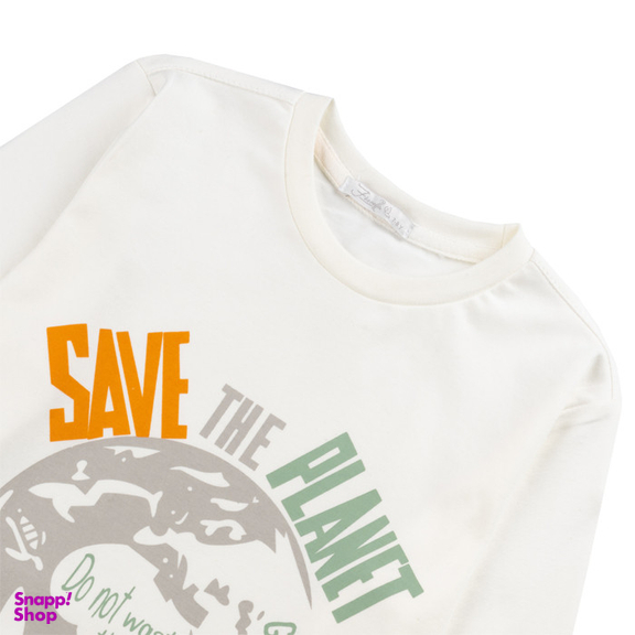 تیشرت آستین بلند پسرانه فیورلا مدل کره زمین کد 44539