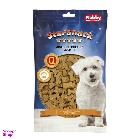 غذای تشویقی سگ نوبی مدل premium chicken mini bones وزن 200 گرم