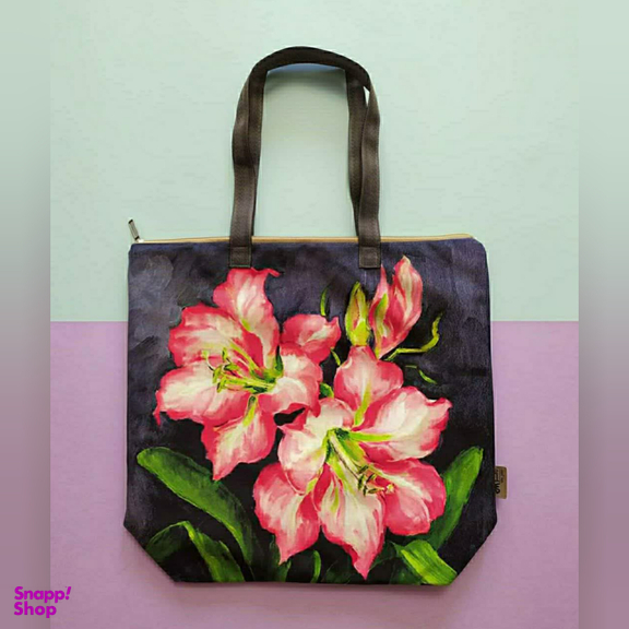 کیف پارچه ای زنانه مدل گل سوسن