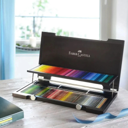 مداد رنگی فابر کاستل مدل پلی کروم 120 رنگ جعبه چوبی