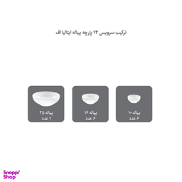 سرویس پیاله 13 پارچه چینی زرین ایران مدل سپیدار درجه عالی