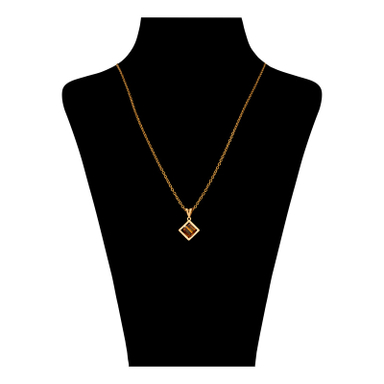 گردنبند طلا 18 عیار زنانه ناریا مدل مکعب رنگ نارنجی