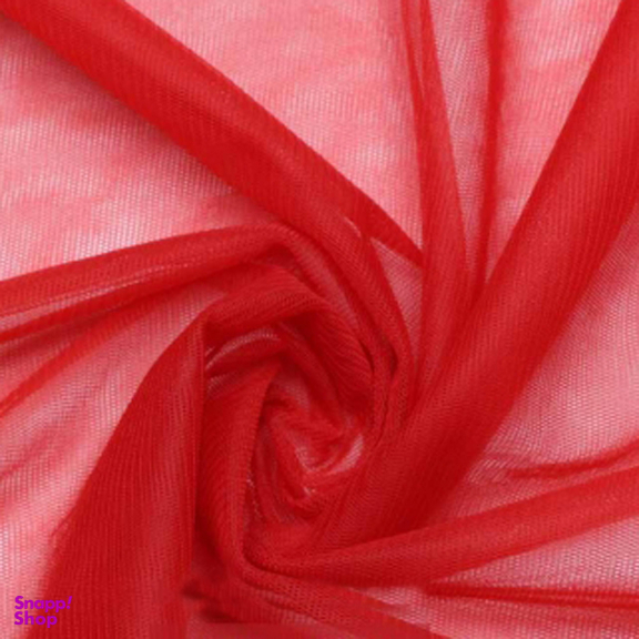 پارچه تور مدل مژگان کد 982 رنگ قرمز عرض 3 متر