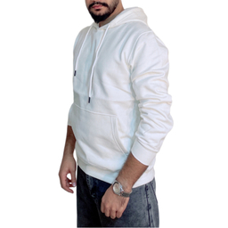 هودی مردانه مدل دوخت برعکس رنگ سفید