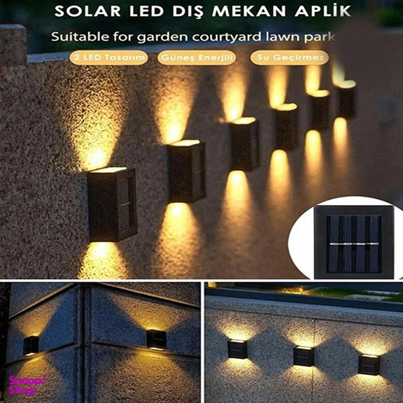 چراغ پارکی خورشیدی سولونیکس مدل 4LED-Solar-Wall Lamp مجموعه 6 عددی