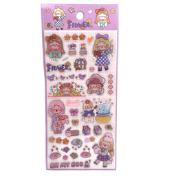 استیکر برجسته شفاف مدل Flower کد YT-EA126