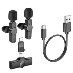میکروفون یقه ای بروفون مدل BFK12 Type-C/Lightning مجموعه 2 عددی
