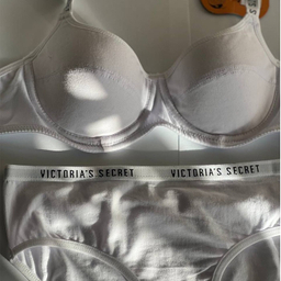 ست شورت و سوتین نخی میسا کد 9025 طرح Victoria’s Secret رنگ سفید