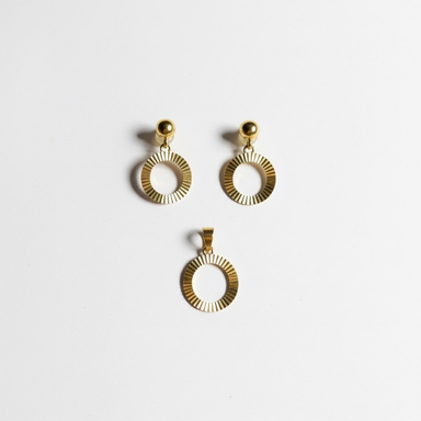 نیم ست طلا 18 عیار زنانه مدل بیضی