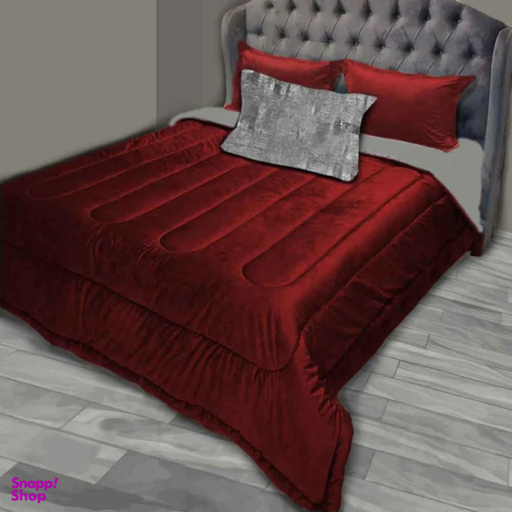 سرویس روتختی دو نفره 7 تکه نوپه هوم مدل M15 به همراه روبالشی طرح دار مینیمال سه بعدی