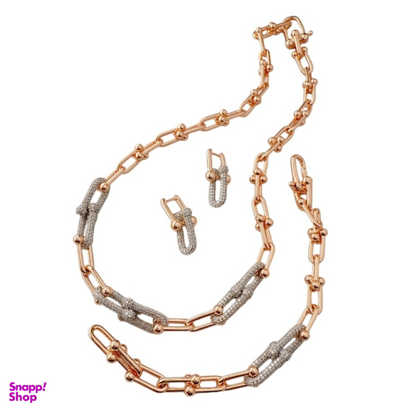 ست زیور زنانه مدل شامپانی تیفانی کد 1850