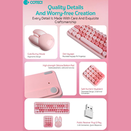 کیبورد و ماوس بی سیم کوتسی مدل 84019 به همراه صفحه اعداد