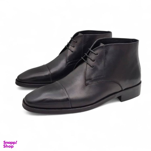 نیم بوت مردانه چرم ریباری مدل Z25 رنگ مشکی