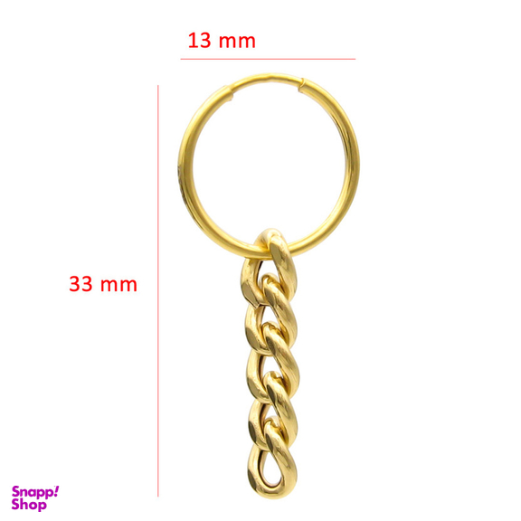 گوشواره طلا 18 عیار زنانه کاپانی مدل حلقه ای با آویز کد KE021