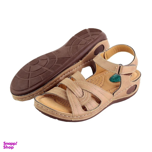 صندل زنانه شهپر مدل پرستو رنگ کرم