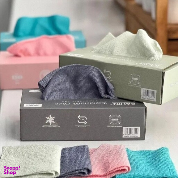 دستمال نظافت حوله ای میکروفایبر بسته 20 عددی