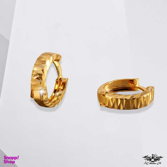گوشواره طلا 18 عیار زنانه اپال گلد مدل حلقه ای تراش امگا کد SH0310