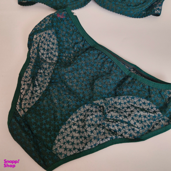 ست شورت و سوتین زنانه ژوبین طرح ستاره کد 02 رنگ سبز تیره