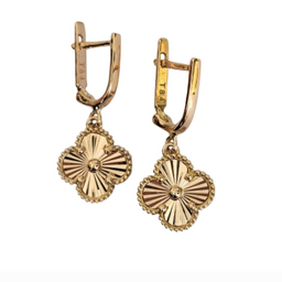 گوشواره طلا 18 عیار زنانه لوتوس مدل ونکلیف کد AB-0815-121