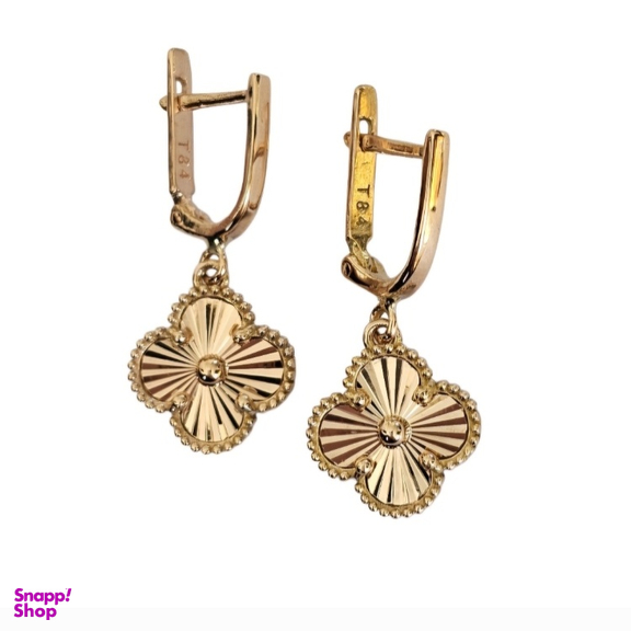 گوشواره طلا 18 عیار زنانه لوتوس مدل ونکلیف کد AB-0815-121