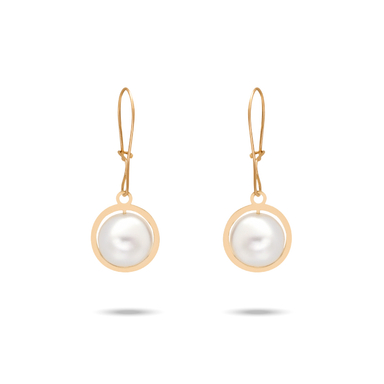 گوشواره طلا 18 عیار زنانه میلی گالری طرح مرواریدی کد MT2158