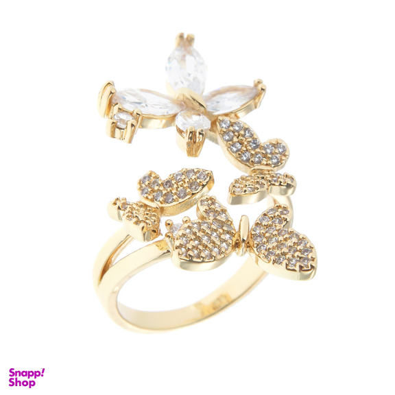 انگشتر زنانه وای اس ایکس مدل گل و پروانه جواهری کد 632214
