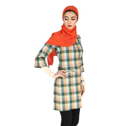 پالتو پاییزه زنانه تیدا کد 4309001003284 رنگ سبز نارنجی
