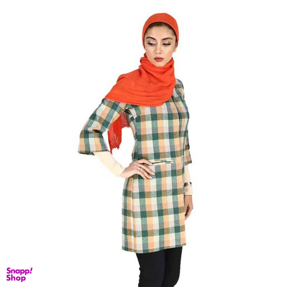 پالتو پاییزه زنانه تیدا کد 4309001003284 رنگ سبز نارنجی
