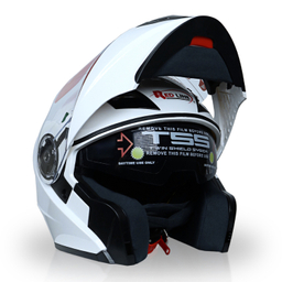 کلاه کاسکت ردلاین مدل 939 رنگ سفید براق به همراه کاور