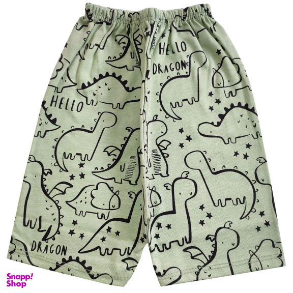 ست تیشرت و شلوارک نوزادی مدل دایناسور کد 3961 رنگ سبز