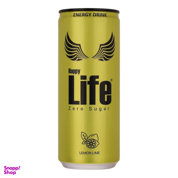 نوشیدنی انرژی زا بدون قند با طعم لیمو هپی لایف حجم 250 میلی لیتر
