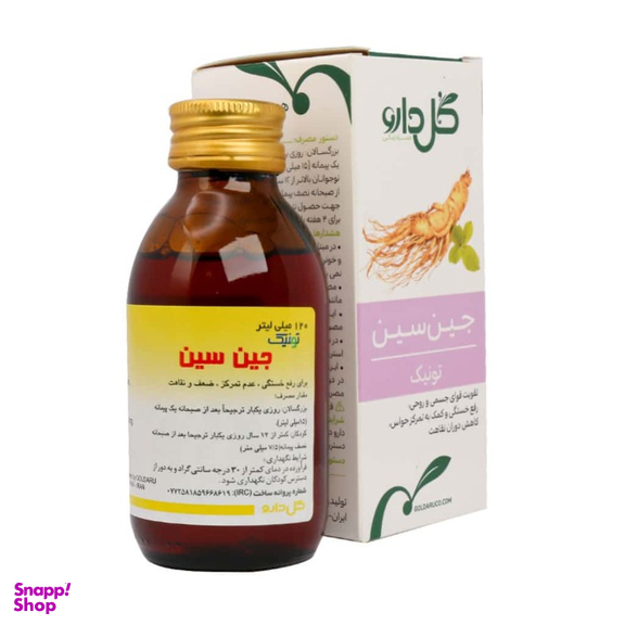 تونیک جین سین گل دارو حجم 120 میلی لیتر