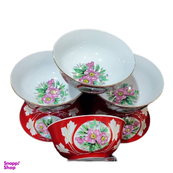 کاسه آبگوشت چینی طرح روس کد 6655 بسته 6 عددی
