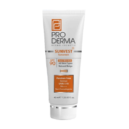 ضد آفتاب spf90 پرودرما رنگ بژ طبیعی حجم 40 میلی لیتر