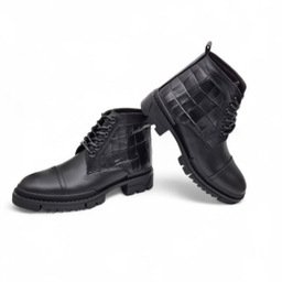 نیم بوت مردانه چرم ریباری مدل Z31 رنگ مشکی