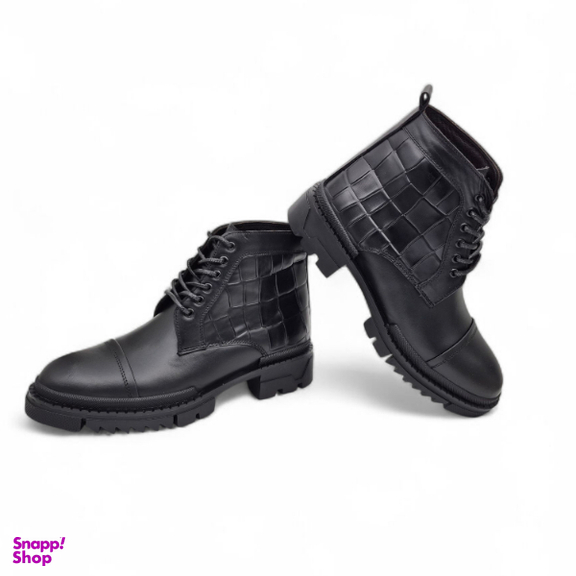 نیم بوت مردانه چرم ریباری مدل Z31 رنگ مشکی