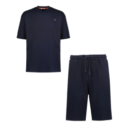 ست تیشرت و شلوارک مردانه مادر مدل ریپل کد AM-MA-Rippel رنگ سرمه‌ ای