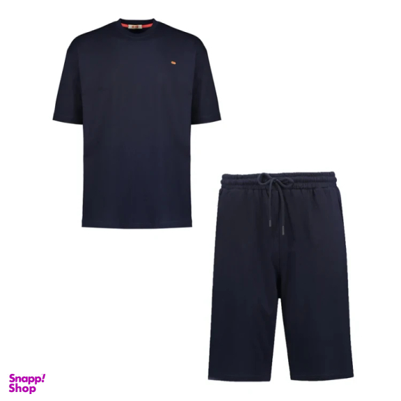 ست تیشرت و شلوارک مردانه مادر مدل ریپل کد AM-MA-Rippel رنگ سرمه‌ ای