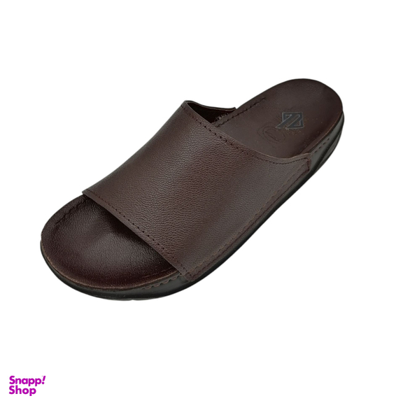 صندل طبی مردانه چرم ریباری مدل H103 رنگ قهوه ای