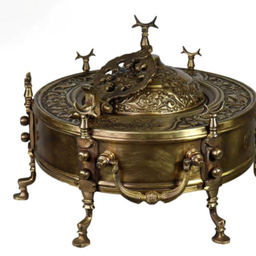 منقل برنجی مدل قلم کاری جای قوری دار کد M177